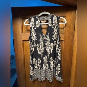 Fever Black and Cream Patterned Blouse